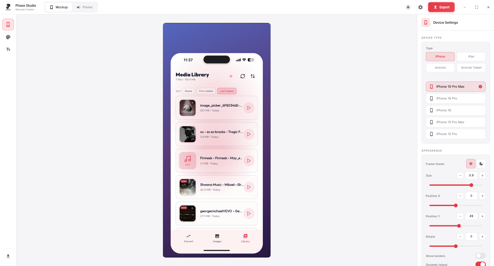 Phase Studio App Store Images